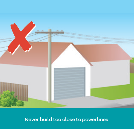 Never build too close to powerlines